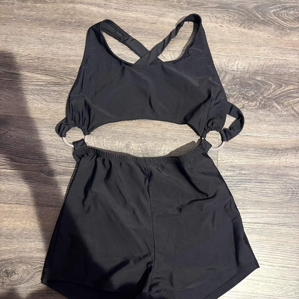 Elegant Black Women's Ring Detail Jumpsuit